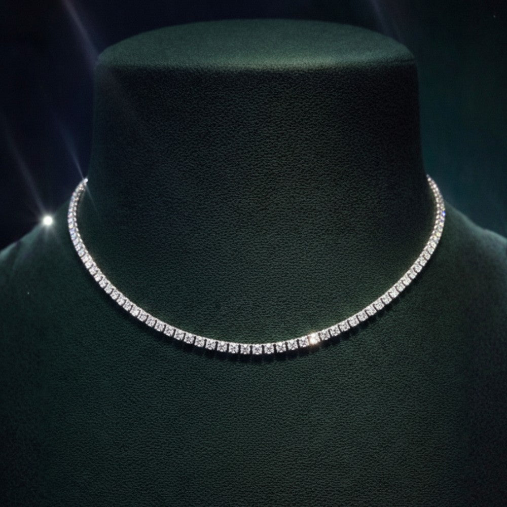 Classic Diamond Tennis Choker Necklace⁠