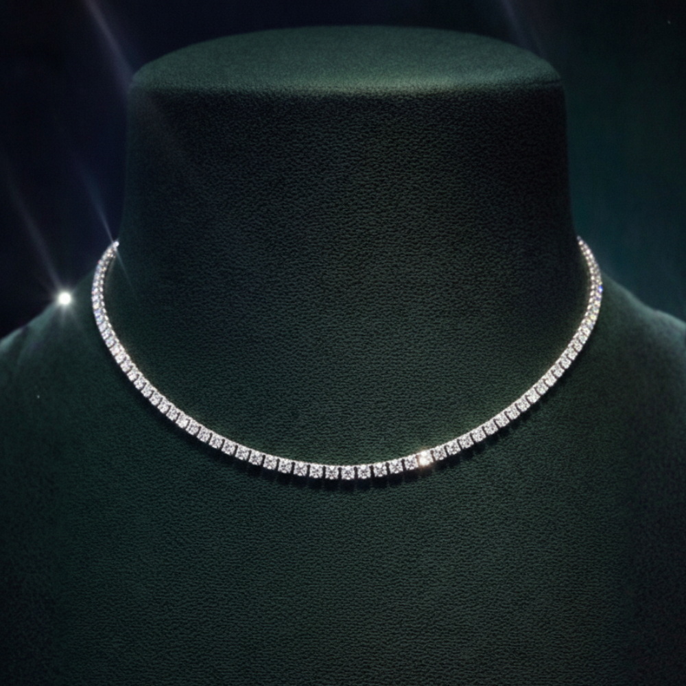 Tennis Chocker Lab Diamond (5 ct.) Necklace (14 in.) 18K White Gold