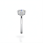 18K Solid Gold Oval Lab Grown Diamond Cluster Engagement Ring