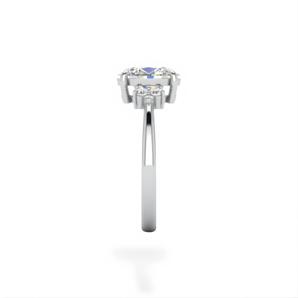 Aida Clustered Accents Lab Grown Diamond Engagement Ring in 18k Gold - Oval
