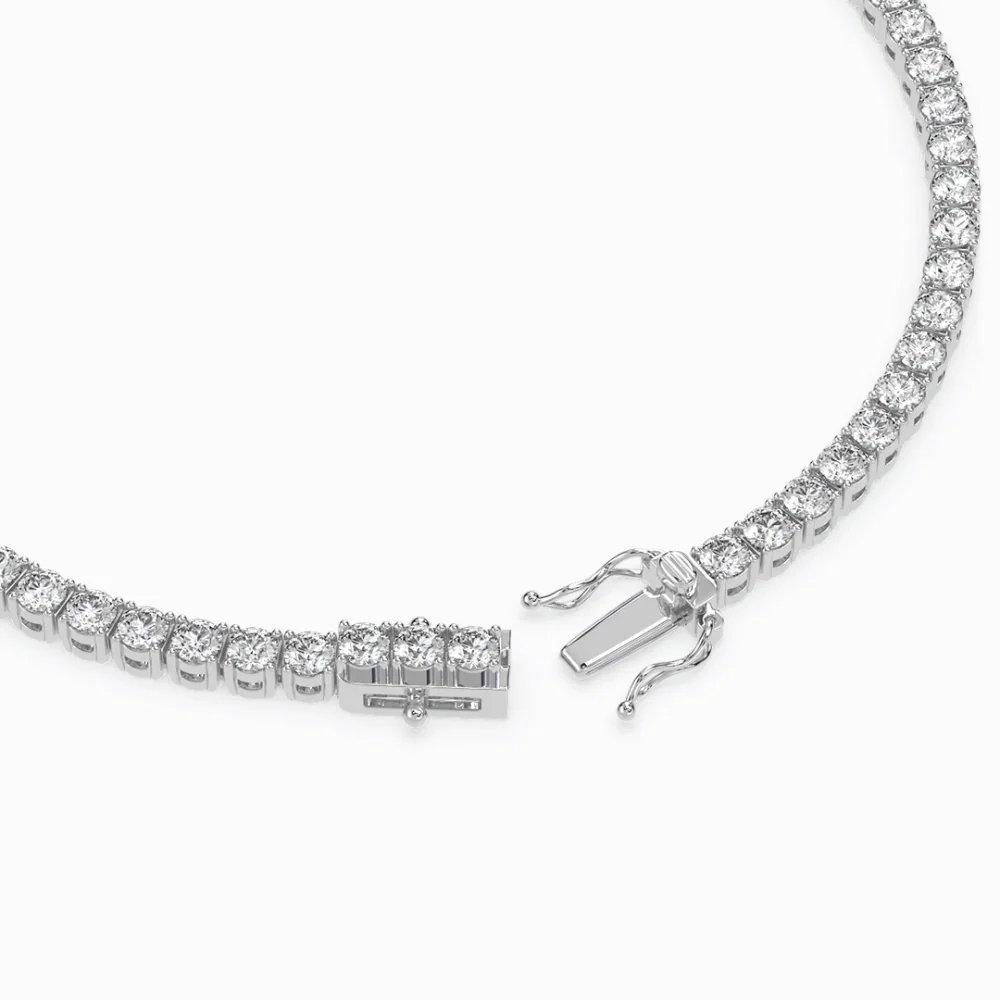 Pink Heart Tennis Lab Diamond Bracelet (8 ct. tw.) 18K White Gold