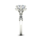 Round Cut Snowflake Halo Pavé Engagement Ring in Solid Gold⁠