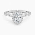 0.5 ct Oval Lab Diamond  + 0.5 ct Halo Pavé Ring 18K Gold (1 ct tcw.)