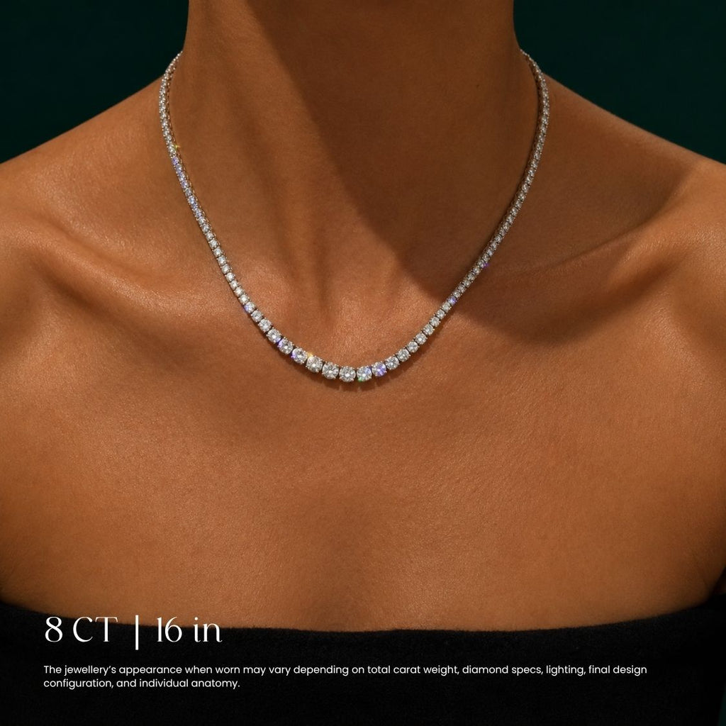 Classic Four-Prong Diamond Tennis Necklace⁠