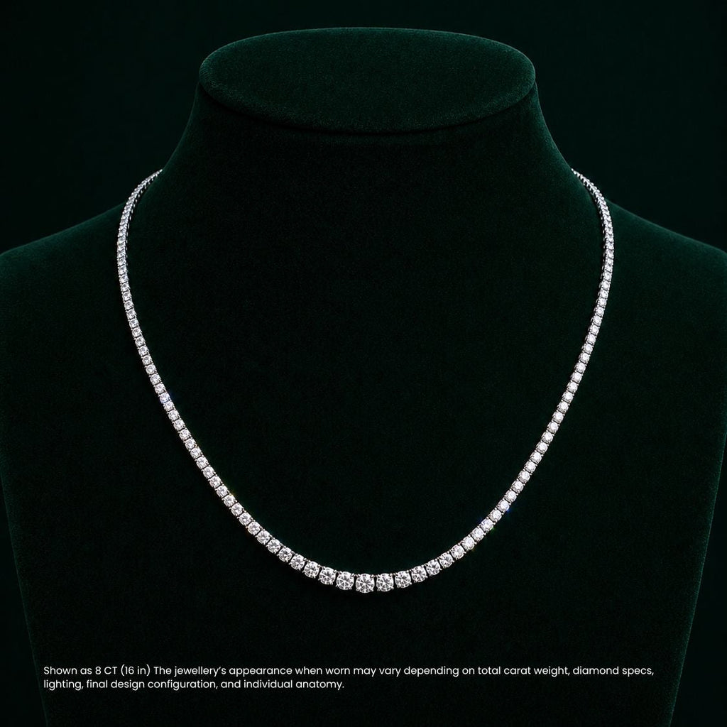 Classic Four-Prong Diamond Tennis Necklace⁠