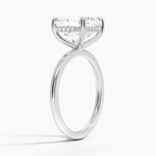 ⁠Asscher Cut Hidden Halo Diamond Solitaire Engagement Ring in Solid Gold⁠