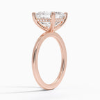 ⁠Asscher Cut Hidden Halo Diamond Solitaire Engagement Ring in Solid Gold⁠