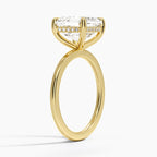 ⁠Asscher Cut Hidden Halo Diamond Solitaire Engagement Ring in Solid Gold⁠