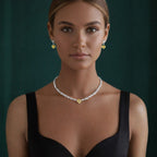 Yellow Heart Diamond Mixed Cut Tennis Necklace and Earrings Set⁠