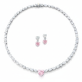 30 Carat Alma Fancy Pink High Jewelry Bridal Lab-Grown Diamond Set 18K White Gold