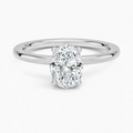 Solitaire Hidden Halo Lab Diamond Ring 18k Gold