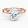 Solitaire Hidden Halo Lab Diamond Ring 18k Gold