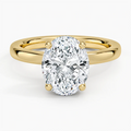 Solitaire Hidden Halo Lab Diamond Ring 18k Gold