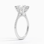 18K Solid Yellow Gold Oval Lab Grown Diamond Cathedral Solitaire Ring