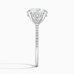 18K Solid Yellow Gold Oval Lab Grown Diamond Cathedral Solitaire Ring