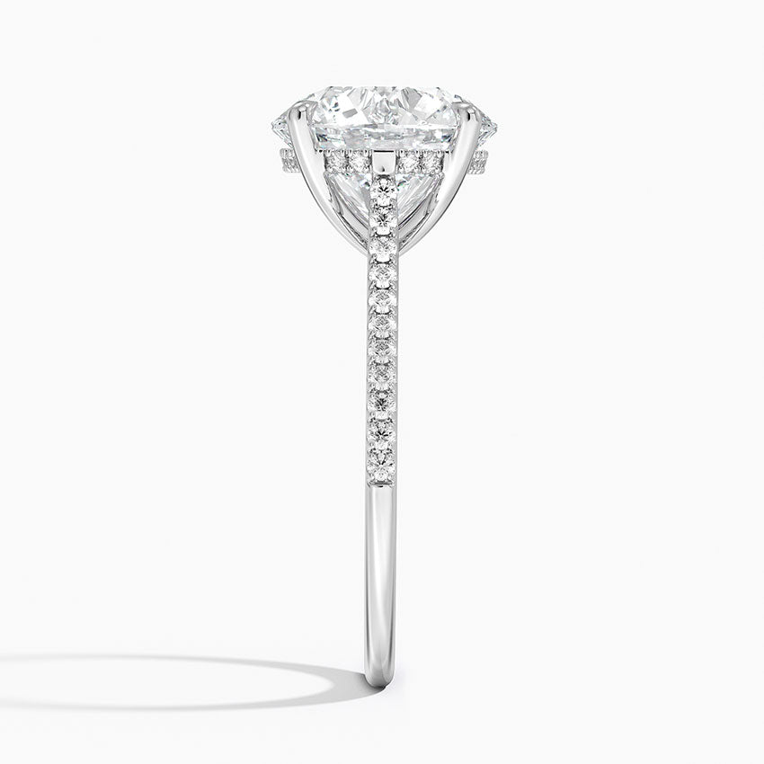 18K Solid Yellow Gold Oval Lab Grown Diamond Cathedral Solitaire Ring