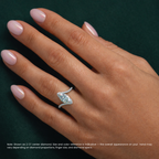 18K Solid Gold Marquise Bypass Pavé Lab Diamond Ring