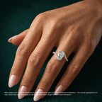 18K Solid Gold Oval Bypass Pavé Lab Diamond Ring