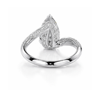 18K Solid Gold Pear Bypass Pavé Lab Diamond Ring
