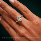 18K Solid Gold Pear Bypass Pavé Lab Diamond Ring