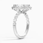 18K Solid Gold Carmelita Marquise Vintage Accent Lab Diamond Ring