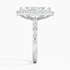 18K Solid Gold Carmelita Marquise Vintage Accent Lab Diamond Ring