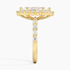 18K Solid Gold Carmelita Marquise Vintage Accent Lab Diamond Ring