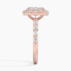 18K Solid Gold Carmelita Oval Vintage Accent Lab Diamond Ring