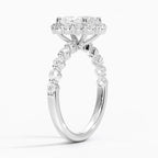 18K Solid Gold Carmelita Oval Vintage Accent Lab Diamond Ring