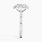 18K Solid Gold Carmelita Oval Vintage Accent Lab Diamond Ring