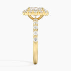 18K Solid Gold Carmelita Oval Vintage Accent Lab Diamond Ring