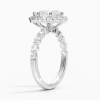 18K Solid Gold Carmelita Pear Vintage Accent Lab Diamond Ring