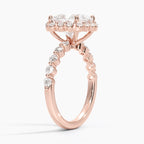 18K Solid Gold Carmelita Princess Vintage Accent Lab Diamond Ring