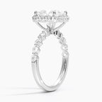 18K Solid Gold Carmelita Princess Vintage Accent Lab Diamond Ring