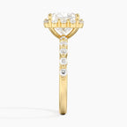 18K Solid Gold Carmelita Princess Vintage Accent Lab Diamond Ring