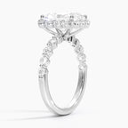 18K Solid Gold Carmelita Radiant Vintage Accent Lab Diamond Ring