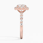18K Solid Gold Carmelita Round Vintage Accent Lab Diamond Ring