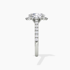 18K Solid Gold Charlene Oval Vintage Halo Pavé Ring