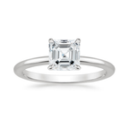 18K Solid Gold Asscher Solitaire Wedding Ring Set
