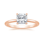 18K Solid Gold Cushion Eternity Bridal Ring Set