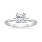 18K Solid Gold Cushion Eternity Bridal Ring Set