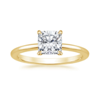 18K Solid Gold Cushion Eternity Bridal Ring Set