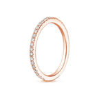 18K Solid Gold Emerald Solitaire & Eternity Diamond Ring Set