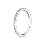 18K Solid Gold Emerald Solitaire & Eternity Diamond Ring Set