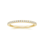 18K Solid Gold Emerald Solitaire & Eternity Diamond Ring Set