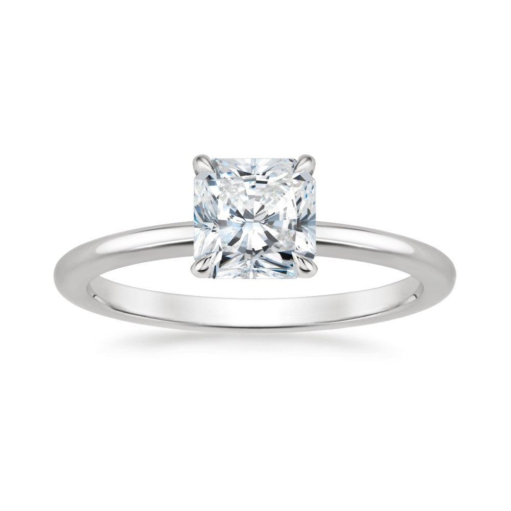 ⁠Radiant Cut Solitaire Ring & Pavé Eternity Band Set⁠