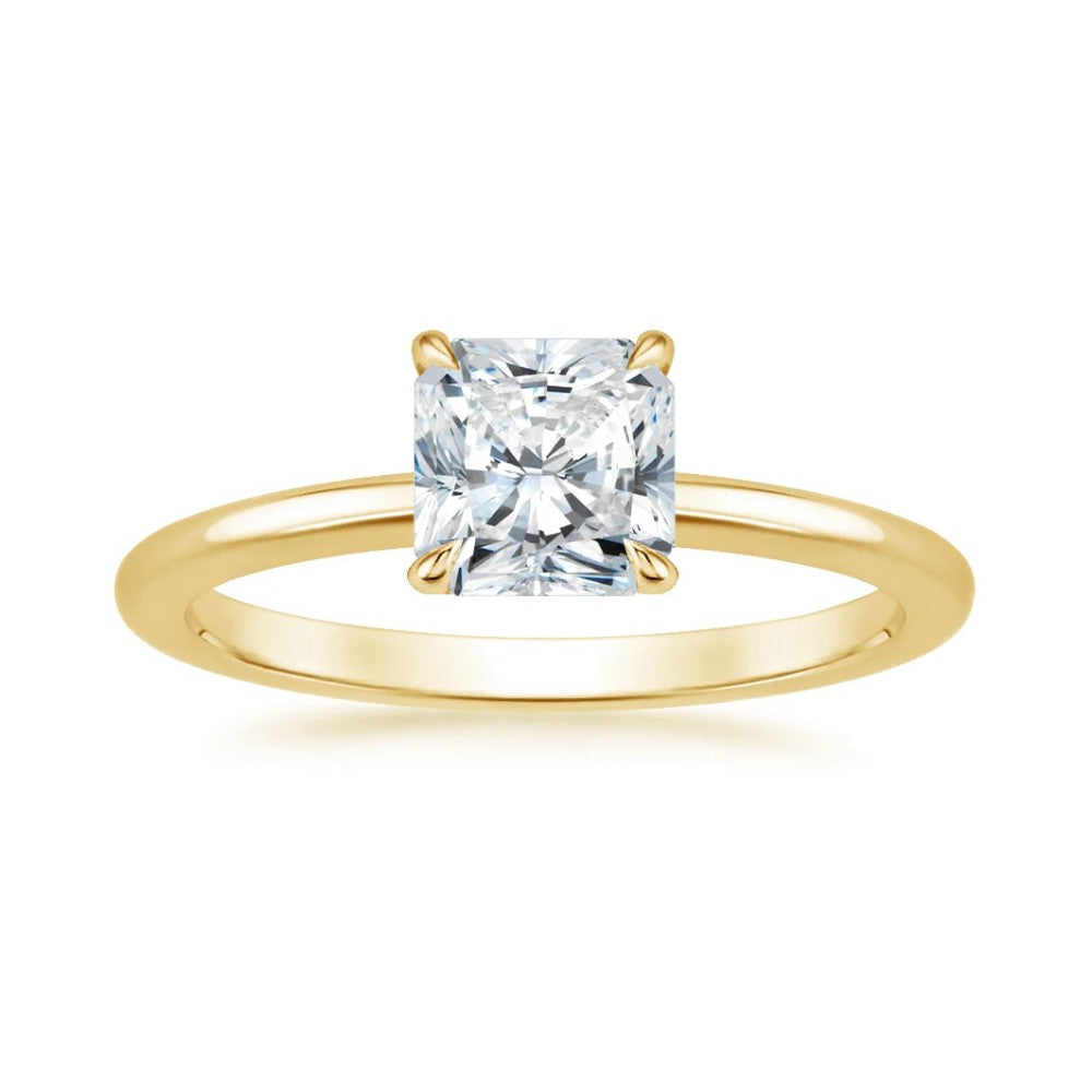 ⁠Radiant Cut Solitaire Ring & Pavé Eternity Band Set⁠