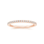 Round Solitaire Engagement Ring & Pavé Eternity Band Set⁠