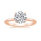 Round Solitaire Engagement Ring & Pavé Eternity Band Set⁠