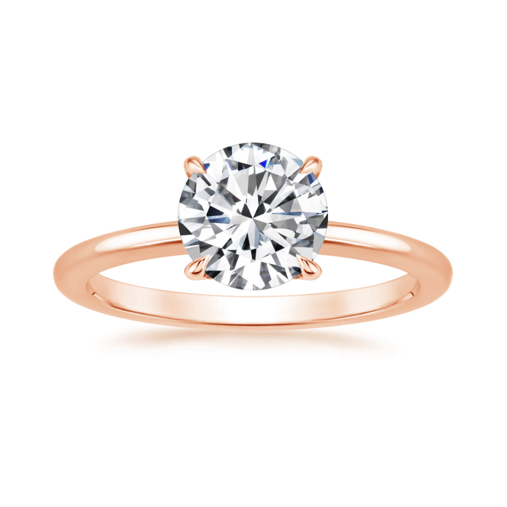 Classic Solitaire and Round Eternity Lab Diamond Ring Set in 18K Gold - Round